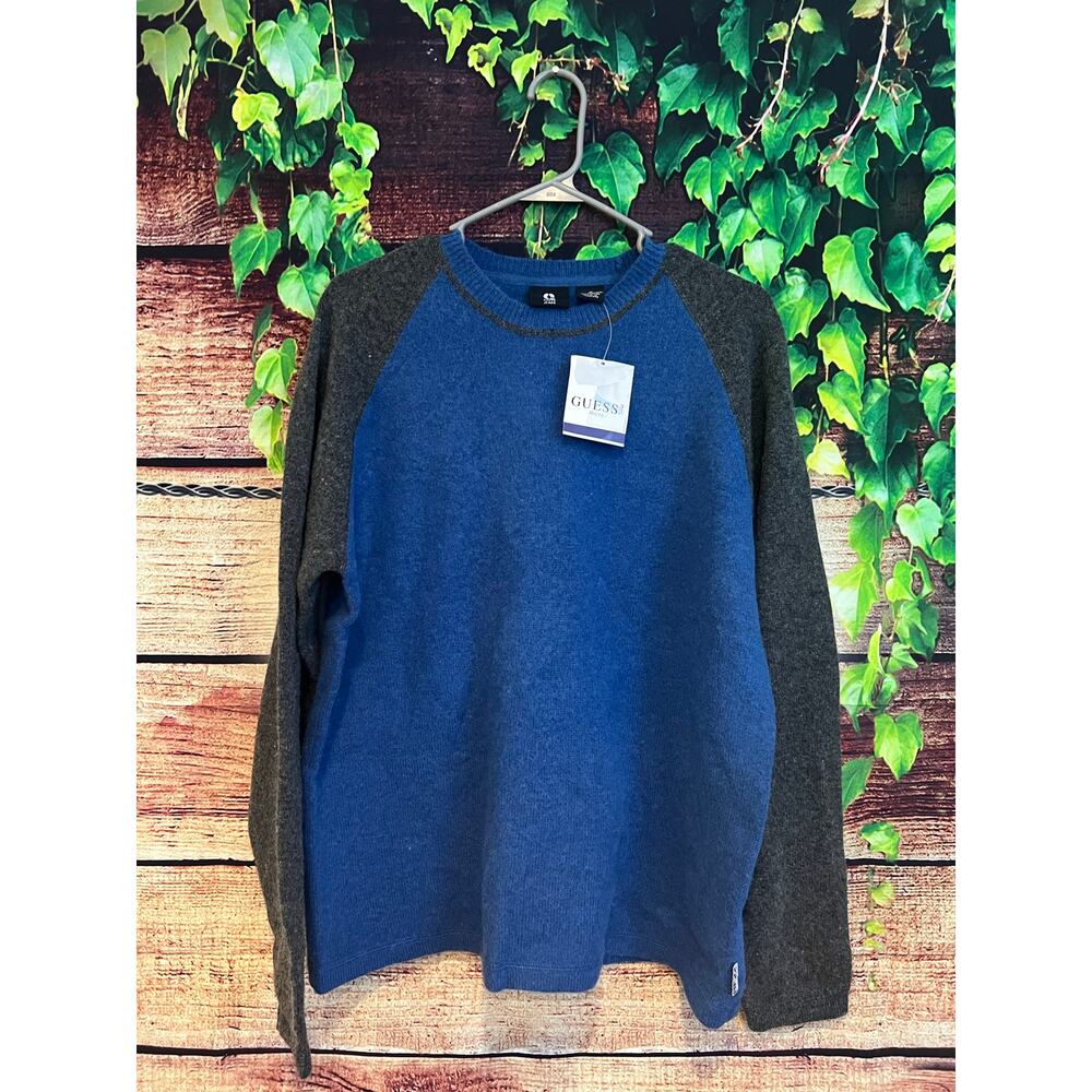 Vintage NWT Guess Crewneck Pullover Sweater Made in Thailand Lambswool Men's Med